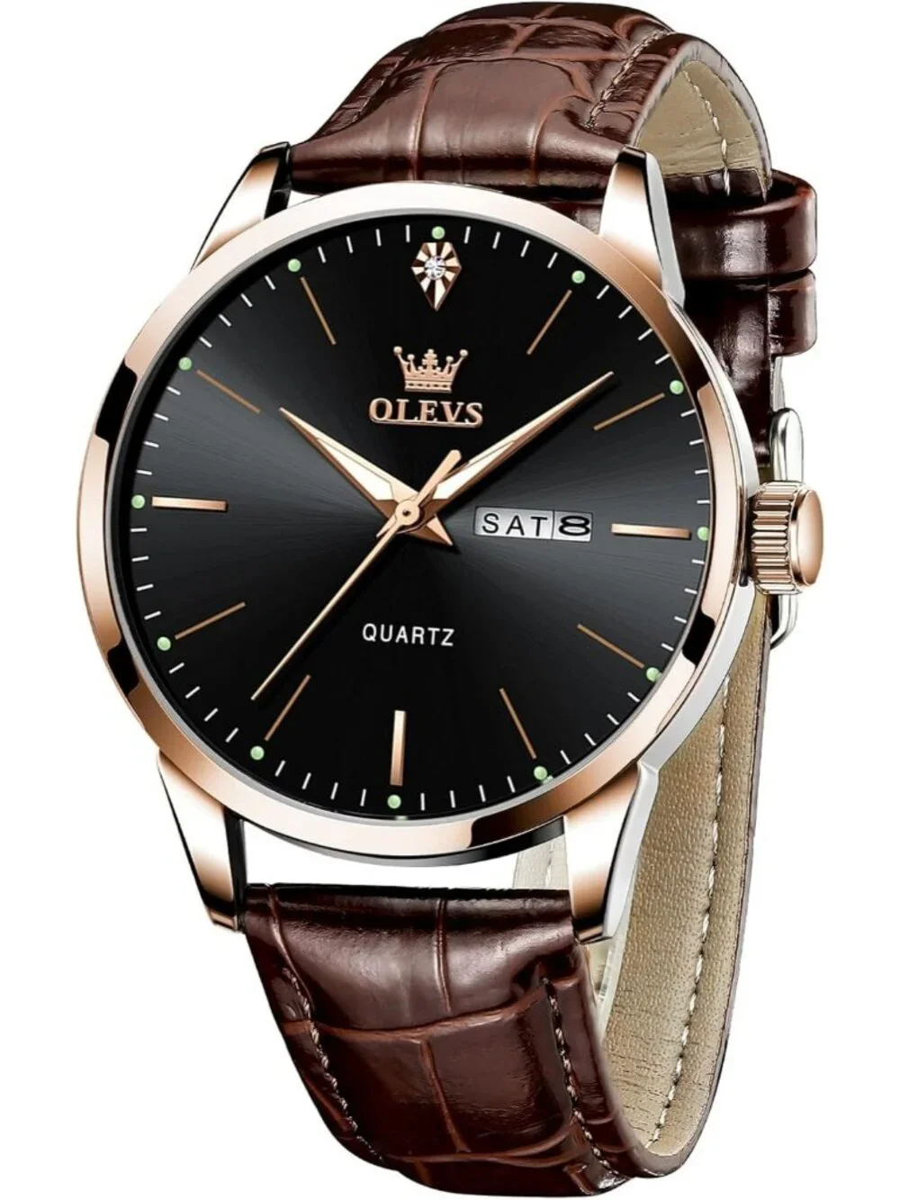 Men's Black Classic Analog Casual Luxury Leather Band Quartz Date Wrist Watch